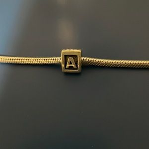 Pandora silver letter A charm